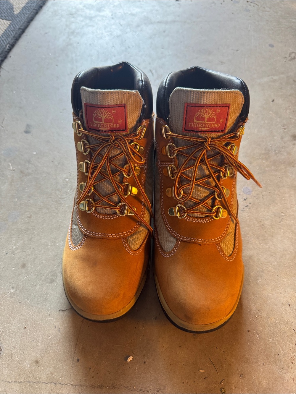 🚨🚨 Timberland Wheat/Nubuck Brown BOYS Lace-Up Waterproof Hiking Boots